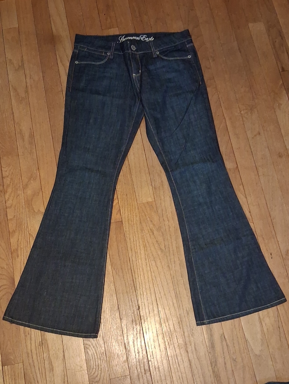american eagle real flare jeans womens 6 r low rise pants nwot!